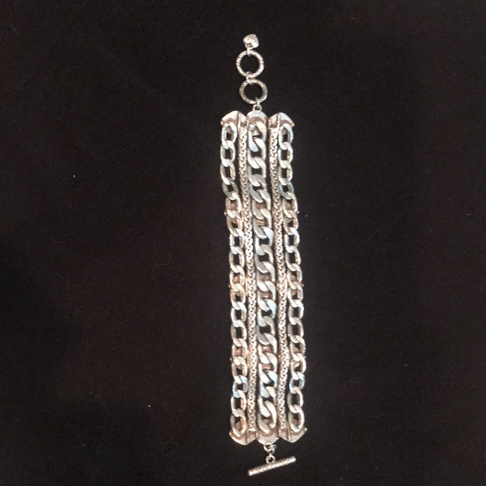 Brighton Silver Five Chain and Crystal Bracelet - Picture 3 of 8